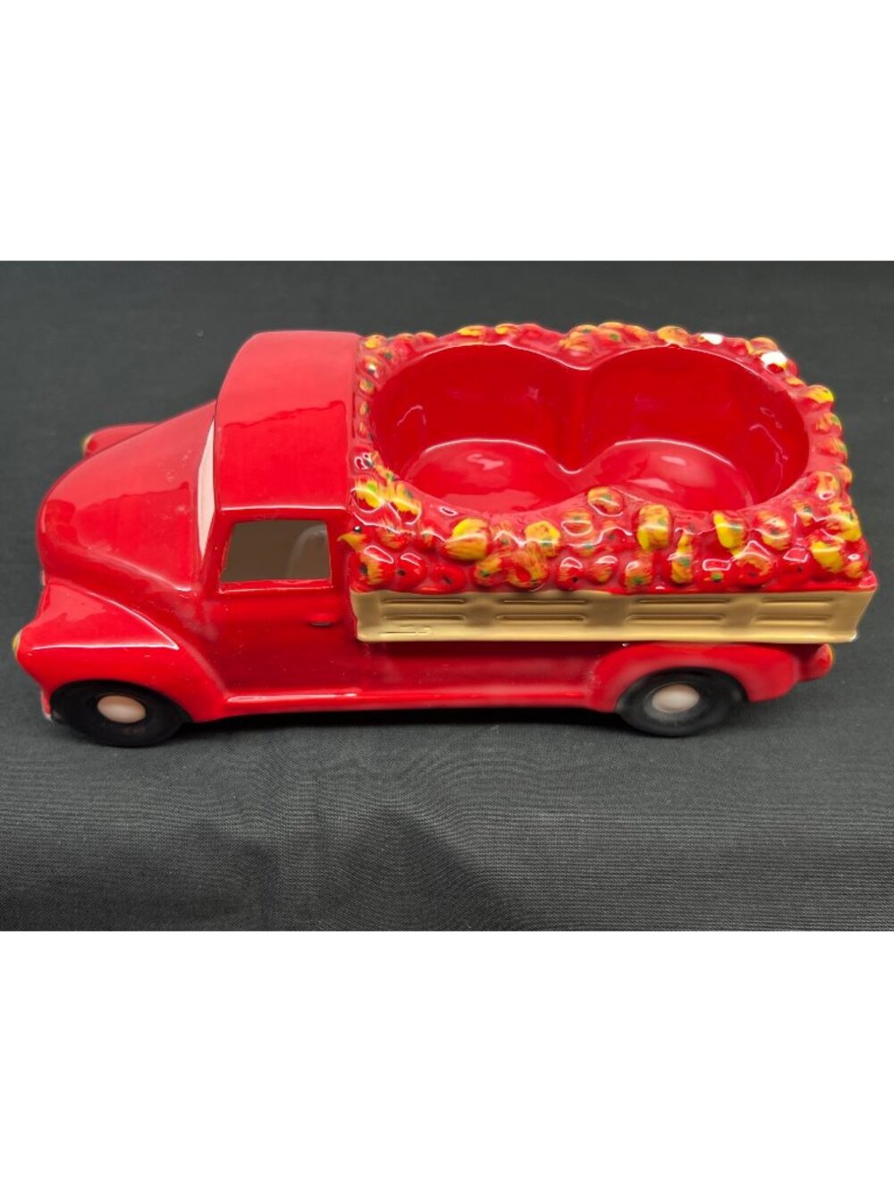 Yankee Candle Red Truck Ceramic Candle Holder Farm Apple Harvest Fall Home Decor